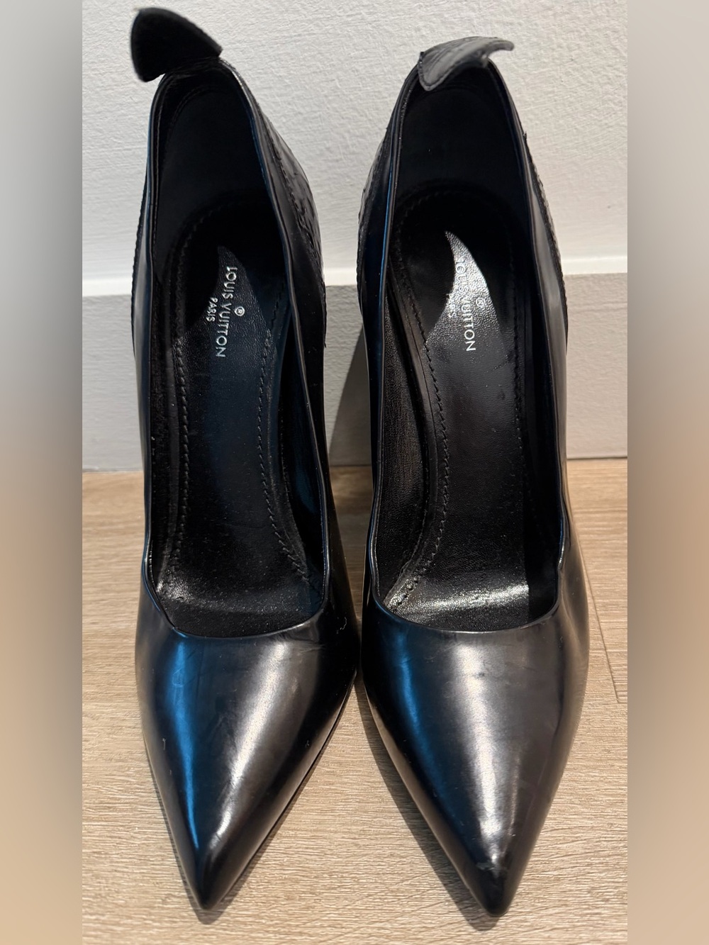 Louis Vuitton Black Patent Pointed-Toe Pumps